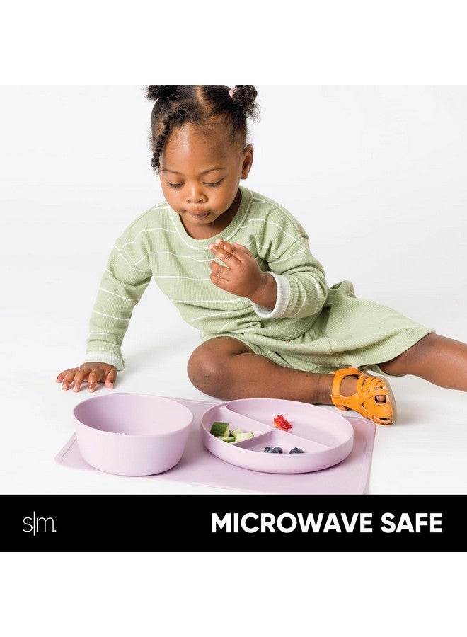 Simple Modern Silicone Plate for Baby and Toddler | Divided and Microwave Safe Plates for Kids | Parker Collection | Almond Birch - Image 5