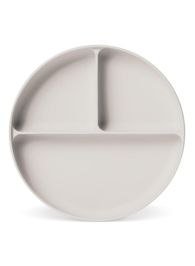 Simple Modern Silicone Plate for Baby and Toddler | Divided and Microwave Safe Plates for Kids | Parker Collection | Almond Birch - Image 1
