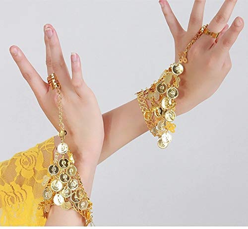 Seawhisper Fortune Teller Necklace Belly Dance Golden Coins Bracelets Gypsy Jewelry - Image 5