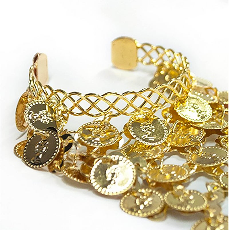 Seawhisper Fortune Teller Necklace Belly Dance Golden Coins Bracelets Gypsy Jewelry - Image 2
