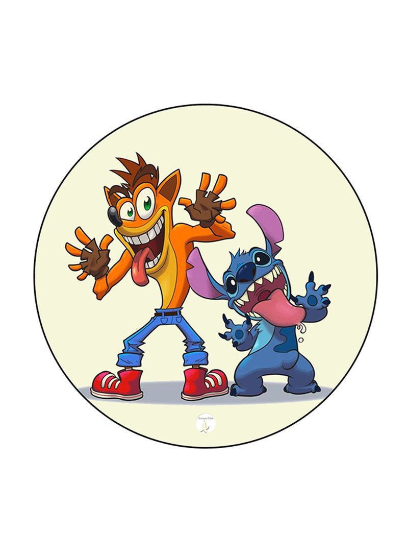 Video Game Printed Mouse Pad Round  Multicolour