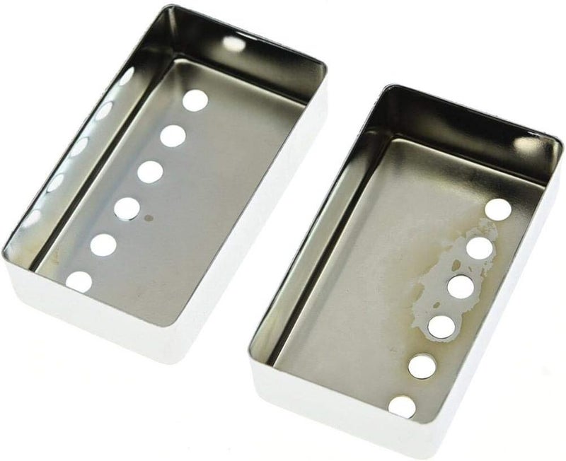 KAISH 2pcs Humbucker Guitar Pickup Cover Brass Humbucker Pickup Covers 50mm/52mm Pole Spacing Pickup Covers for Epi Les Paul Chrome - Image 2