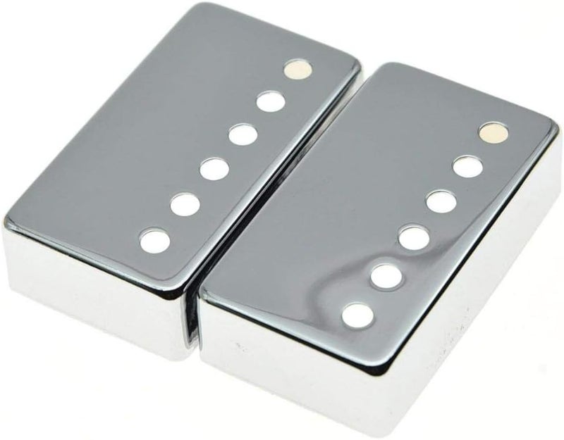 KAISH 2pcs Humbucker Guitar Pickup Cover Brass Humbucker Pickup Covers 50mm/52mm Pole Spacing Pickup Covers for Epi Les Paul Chrome - Image 3