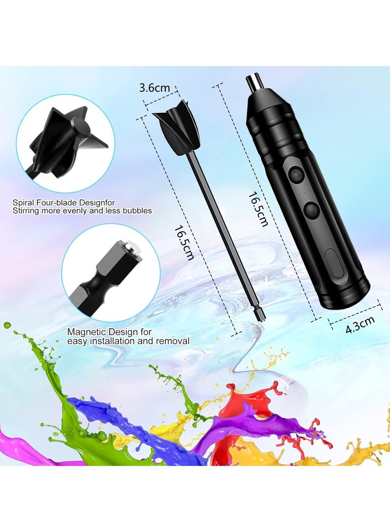 Ru syanl Epoxy Resin Mixer with 2 PCS Epoxy Mixer Paddles Rechargeable Powerful and Slow Motor for Epoxy Resin Silicone Paint Mixing Without Bubbles DIY Crafts Tumbler Jewelry Resin Casting  - Image 5