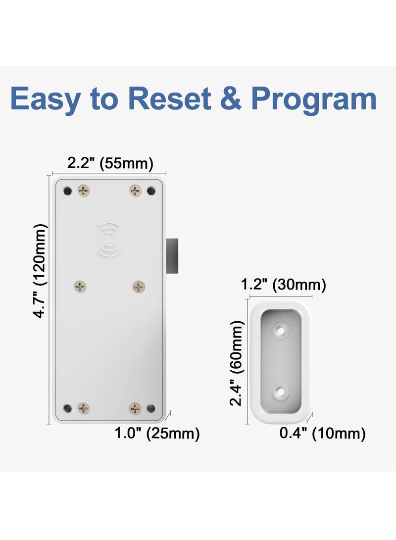 Zikra Cabinet Lock, RFID Hidden Cabinet Lock Bluetooth Electronic Cabinet Lock DIY Child Safety Lock for Cabinet Drawer Locker Cupboard Concealment Furniture - Image 5