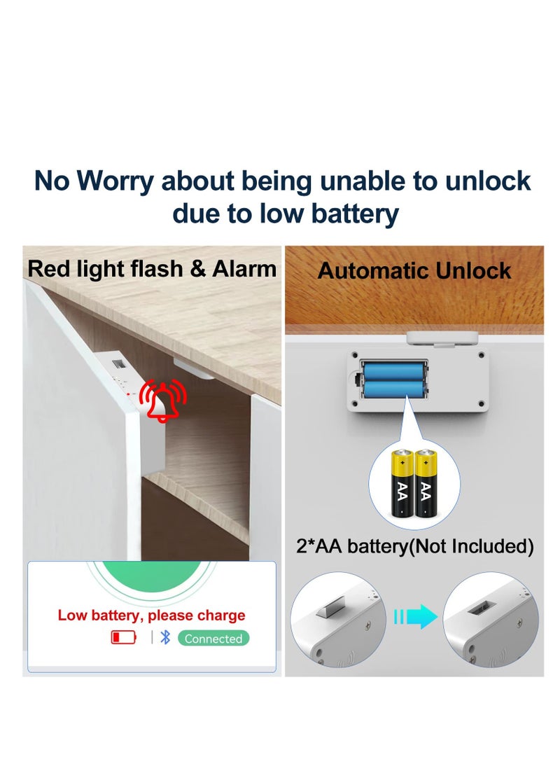 Zikra Cabinet Lock, RFID Hidden Cabinet Lock Bluetooth Electronic Cabinet Lock DIY Child Safety Lock for Cabinet Drawer Locker Cupboard Concealment Furniture - Image 4