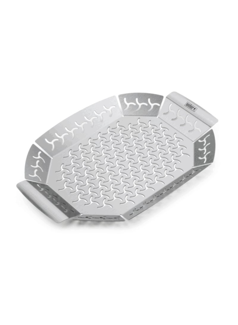 Weber Original Premium Durable Stainless Steel Grilling Basket Silver Large JAH6678 - Image 2