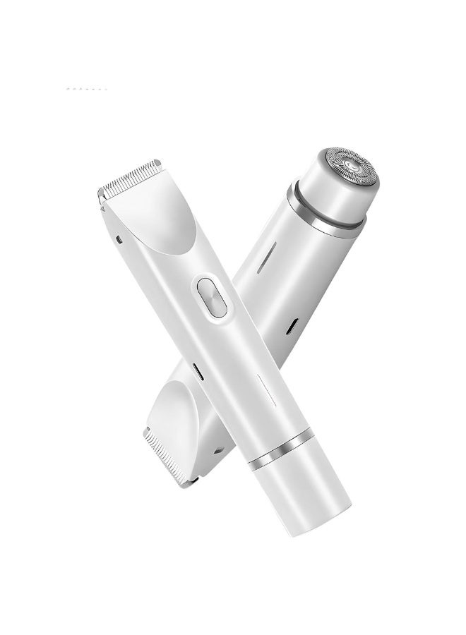 Bukela 2025 New 2-in-1 Women's Hair Remover, IPX7 Waterproof Electric Shaver with LED Light, Ceramic Blade, USB Fast Charging, for Bikini/Underarm/Legs,Gift for Women,Blue - Image 1