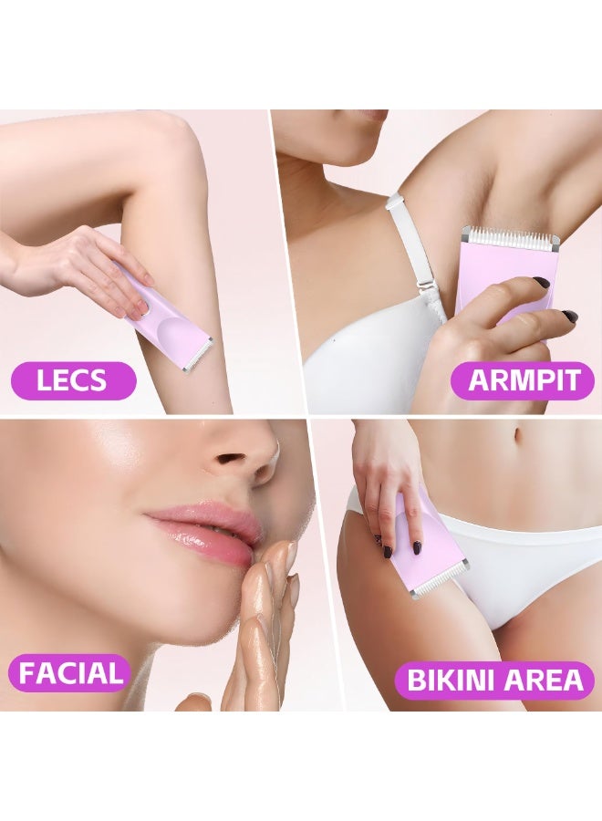 Bukela 2025 New 2-in-1 Women's Hair Remover, IPX7 Waterproof Electric Shaver with LED Light, Ceramic Blade, USB Fast Charging, for Bikini/Underarm/Legs,Gift for Women,Blue - Image 2