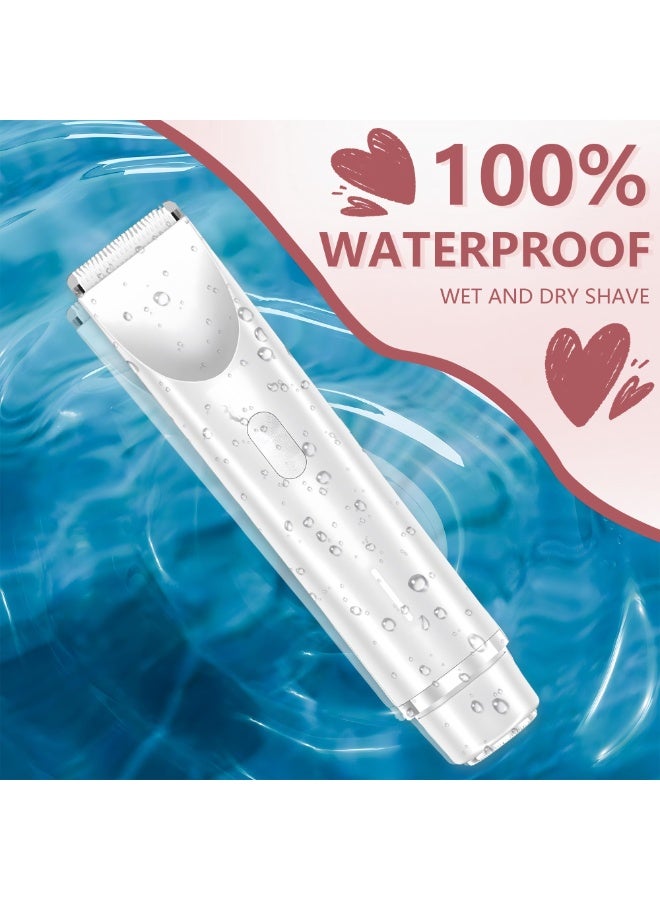 Bukela 2025 New 2-in-1 Women's Hair Remover, IPX7 Waterproof Electric Shaver with LED Light, Ceramic Blade, USB Fast Charging, for Bikini/Underarm/Legs,Gift for Women,Blue - Image 4