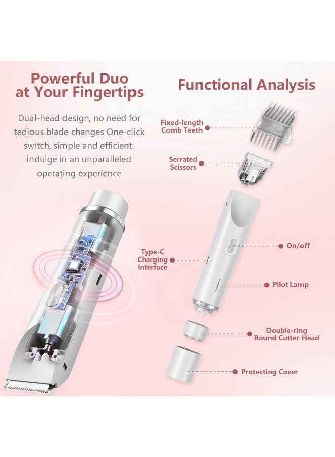 Bukela 2025 New 2-in-1 Women's Hair Remover, IPX7 Waterproof Electric Shaver with LED Light, Ceramic Blade, USB Fast Charging, for Bikini/Underarm/Legs,Gift for Women,Blue - Image 5