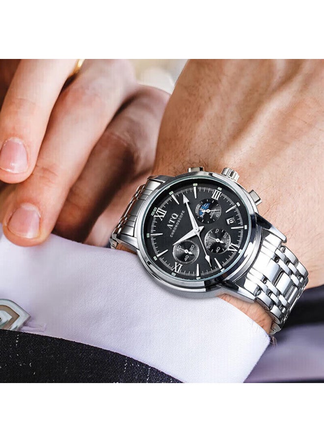 Atq Swiss Quality Watch For Men, Business Mechanical Style With Luminous Steel Band, Light Luxury New Year Valentine's Day Gift For Boyfriend Or Husband - Image 5