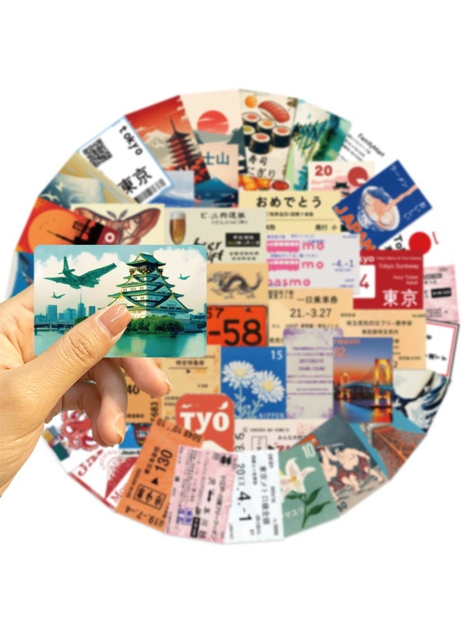 Japanese Travel Culture Stickers for Water Bottles 50 Pcs Cute Waterproof Beautiful and Fashionable Youth Stickers Suitable for Cups Phones Guitars Suitcases Piano Skateboard - Image 5