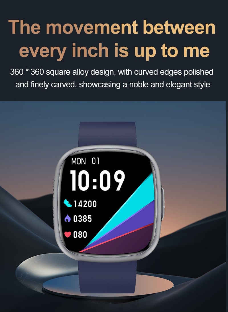 RollsTimi  Men/Women's Bluetooth Smartwatch, 1.75-Inch High-Definition Full-Screen Touch, Support Bluetooth Calls, Exercise Health Sleep Monitoring (Female Menstrual Period Tracking), Multiple Exercise Modes, Multi-Language Mode, RT ET593 - Image 4
