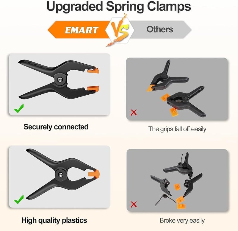 EMART Spring Clamps 12 Pack, 4.5 inch Photography Backdrop Clips, Orange - Image 3