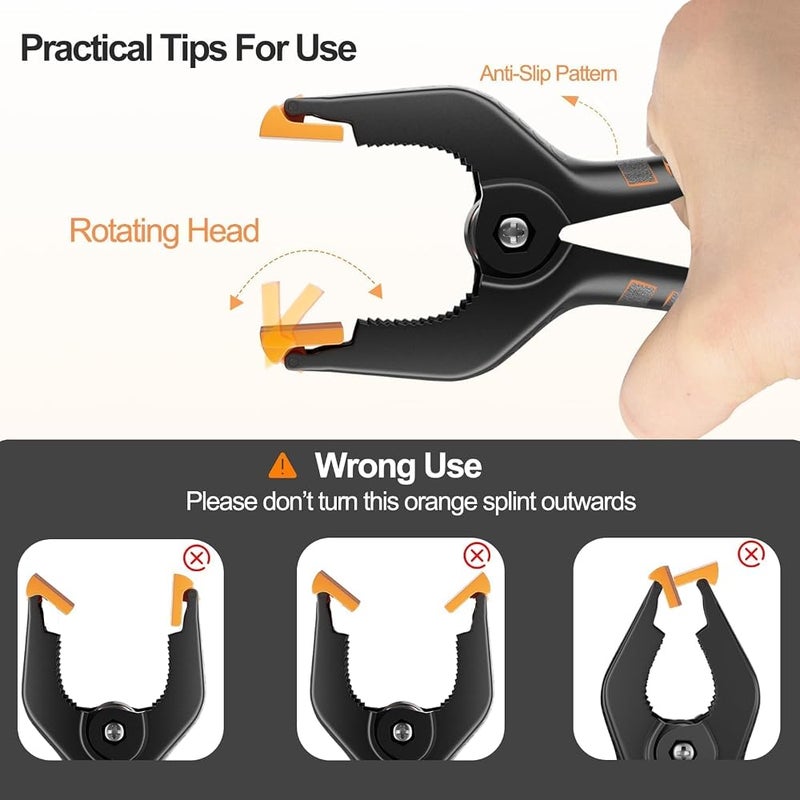 EMART Spring Clamps 12 Pack, 4.5 inch Photography Backdrop Clips, Orange - Image 5