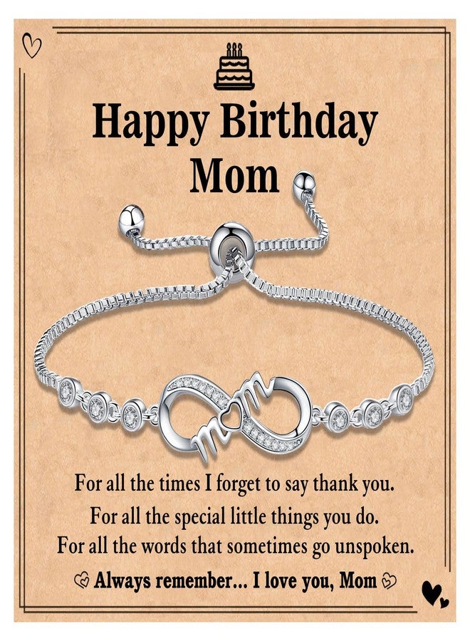 RAYSTAR Birthday Gifts for Mom from Daughter/Son, Happy Birthday Mom Card, Mom Birthday Gifts, Cool Moms Mother Bday Presents Ideas Infinity Love Bracelets for Mom - Image 1