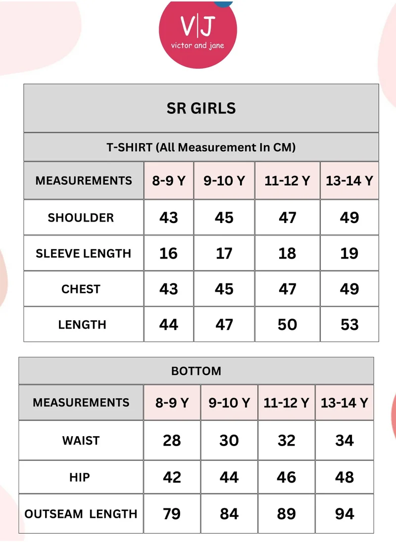 victor and jane victor and jane girls 2 pc set - Embellished top with Matching straight pants with Tape Detail