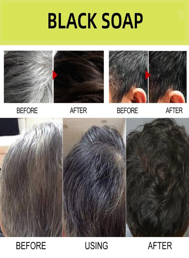 HATIKY Gray Hair Reverse Bar - Mane Gray Reverse Bar Hair Darkening Shampoo Black Soap,Gray Hair Coverage Soap Gray White Hair Repair for Women and Men (2Pcs) (2 pack normal) - Image 5