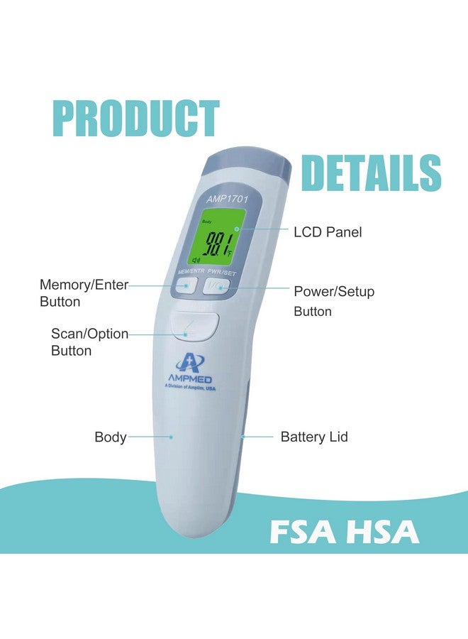 Amplim Baby Thermometer Non Contact/No Touch Forehead Thermometer Must Haves Registry Essentials For Adults Kids Infants Accurate Hospital Medical Grade Touchless Temporal Thermometer - Image 2