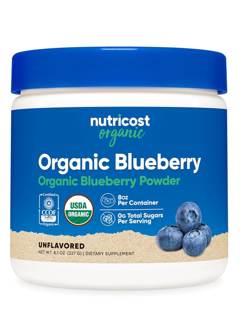 Nutricost Organic Blueberry Powder 8 oz 227 Grams 76 Servings - Image 1