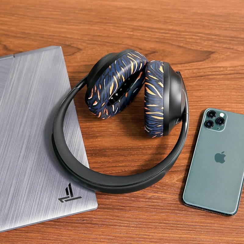 WC Wicked Cushions Upgraded Replacement Ear Pads for Bose 700 Noise Cancelling Headphones (NC700) - Softer PU Leather, Luxurious Memory Foam, Added Thickness, Extra Durable Ear Cushions |Navy Tiger - Image 3