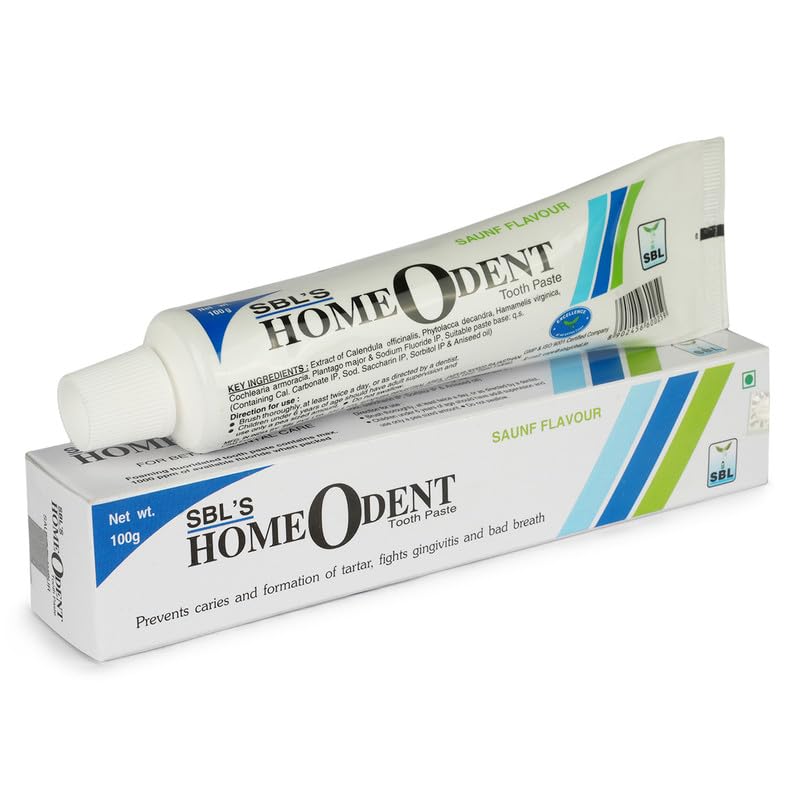 SBL Homeodent Toothpaste Saunf 100GM - Natural Fennel Flavor for Gingivitis Relief, Sensitivity Reduction, Caries Prevention, Bad Breath Elimination, Plaque Removal, and Tartar Control - Image 1