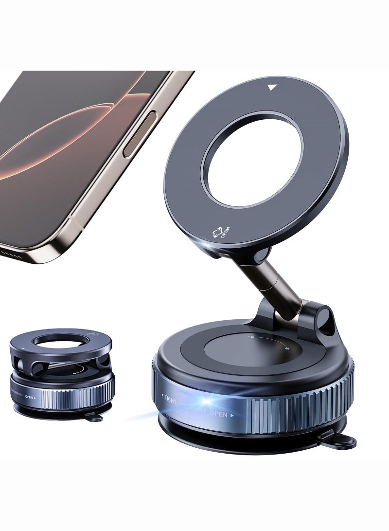 OULIYO Upgraded 360° Vacuum Magnetic Suction Car Phone Holder for Magsafe, Hands-Free Suction Cup Phone Mount for Windshield/Gym/Smooth Surface, Vacuum Magnet Phone Stand for All Smartphone - Image 1