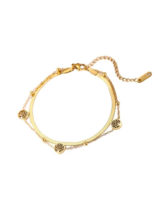 Tree of Life Pendant Bracelet for Women - Elegant Gold Plated Stainless Steel Chain, Inspirational Jewelry Gift for Her - Image 5