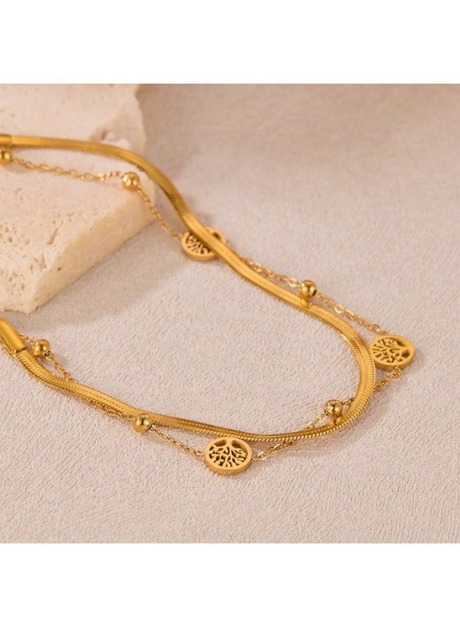 Tree of Life Pendant Bracelet for Women - Elegant Gold Plated Stainless Steel Chain, Inspirational Jewelry Gift for Her - Image 4