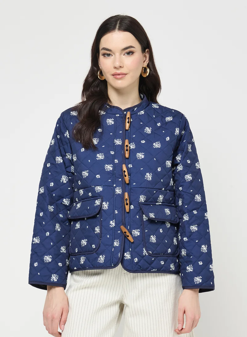 جينجر Ditsy Floral Quilted Jacket