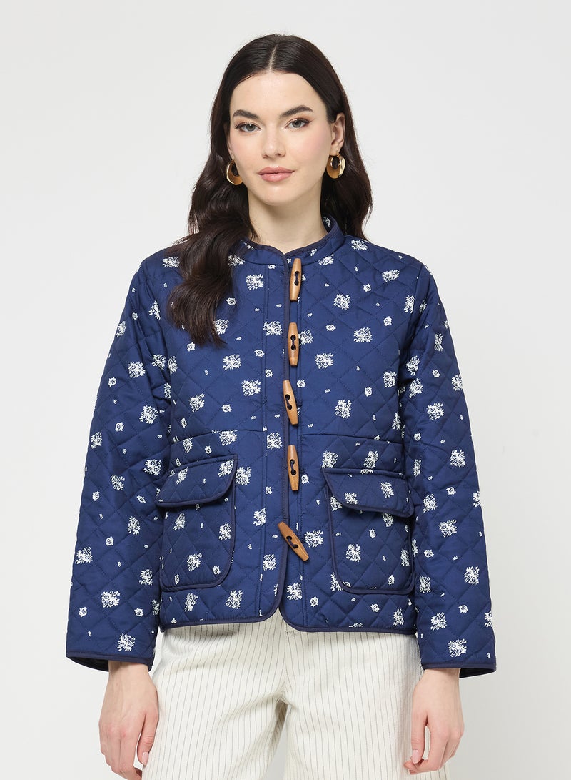 جينجر جاكيت مبطن بنقشة الزهور الصغيرة - Image 1