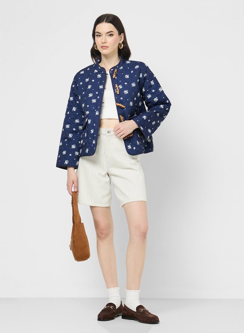 جينجر جاكيت مبطن بنقشة الزهور الصغيرة - Image 4