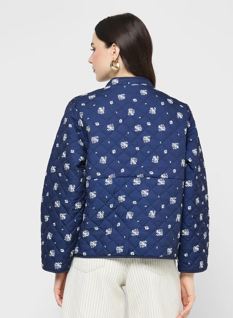 جينجر Ditsy Floral Quilted Jacket