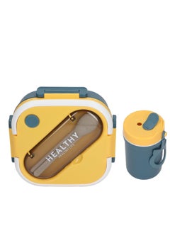 Excefore Bento Lunch Box, Portable Bento Box with Soup Cup Chopsticks Spoon, Reusable Lunch Containers, Microwaveable, Suitable for Office Outdoor Picnic (Blue)  - Image 5
