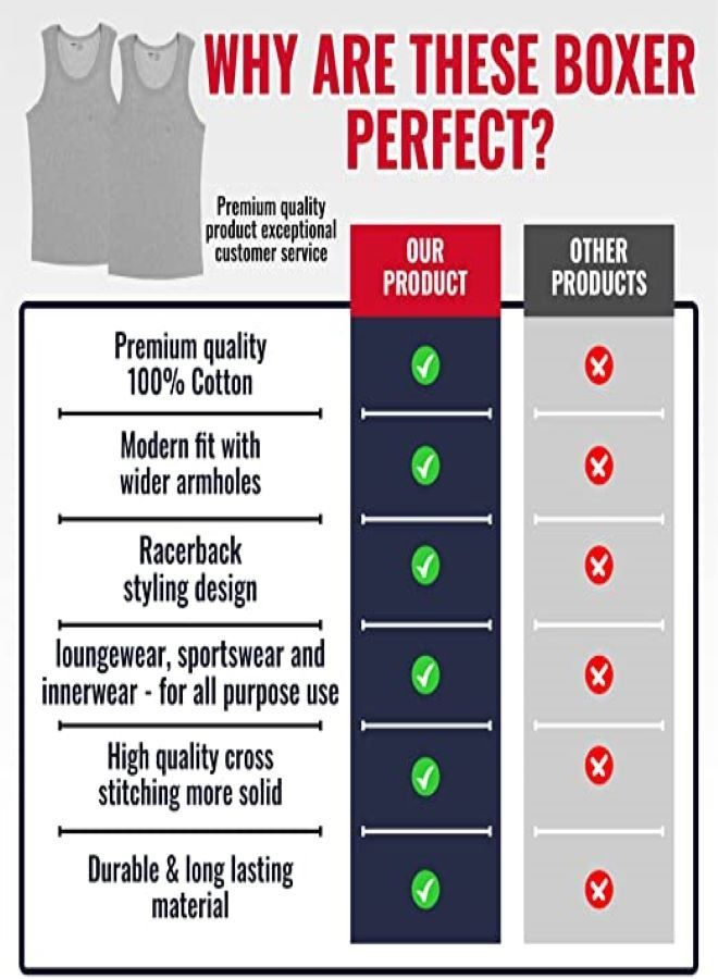 لوكس طقم فنايل لوكس رياضية للرجال بدون أكمام ، عبوة من 3 ألوان متنوعة كومبو - Image 5