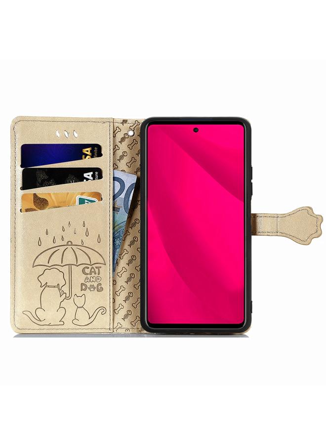 S-TOP Case For Infinix Smart 9 Cat and Dog Embossed Leather Phone Case - Image 3