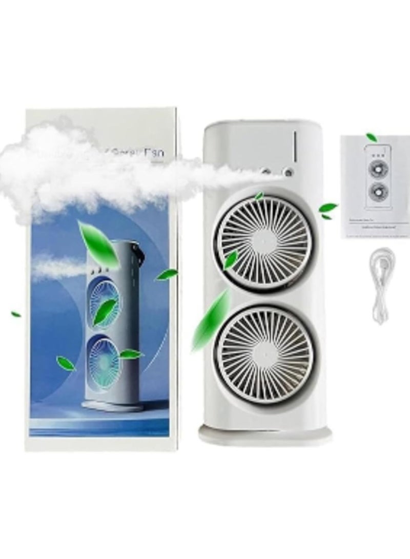 DubaiGallery Mini Air Cooler Double Fan, Spray FAN Portable Humidifier Double Fan AIR Conditioner With 2 FAN, Mini Air Cooler, 280ml Mini Evaporation Air Cooler - Image 2