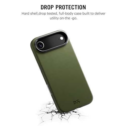 DailyObjects حافظة DailyObjects من الجلد الصناعي متوافقة مع شحن MagSafe اللاسلكي لجهاز iPhone Air | غطاء خلفي مغناطيسي هجين باللون الأخضر الزيتوني - Image 4
