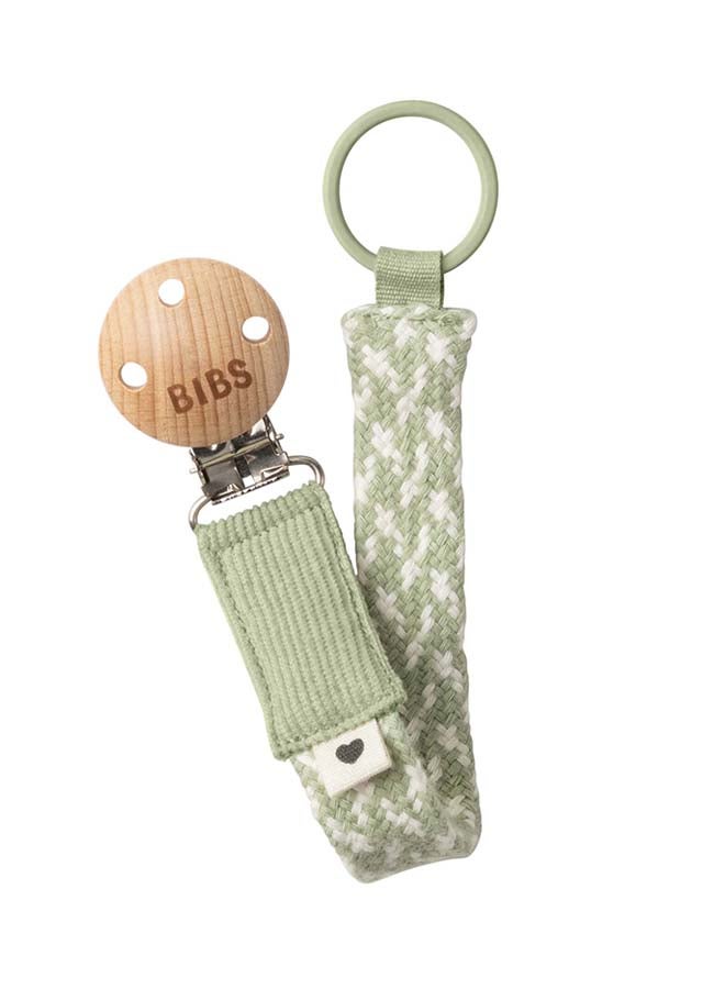 BIBS Pacifier Clip Sage/Ivory