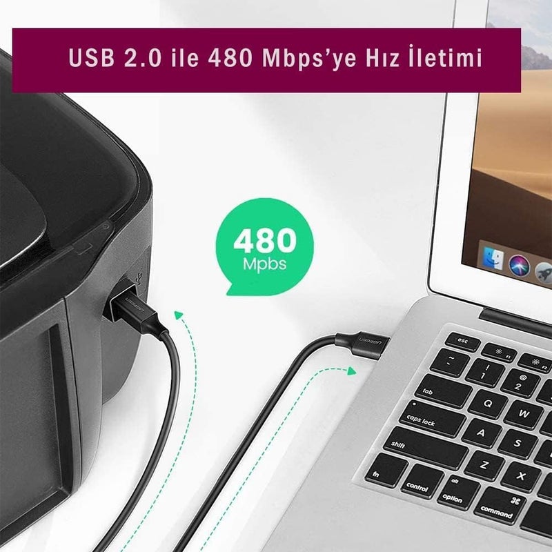 any UGREEN USB 2.0 AM to BM Print Cable 1m (Black) - 20846 - Image 4