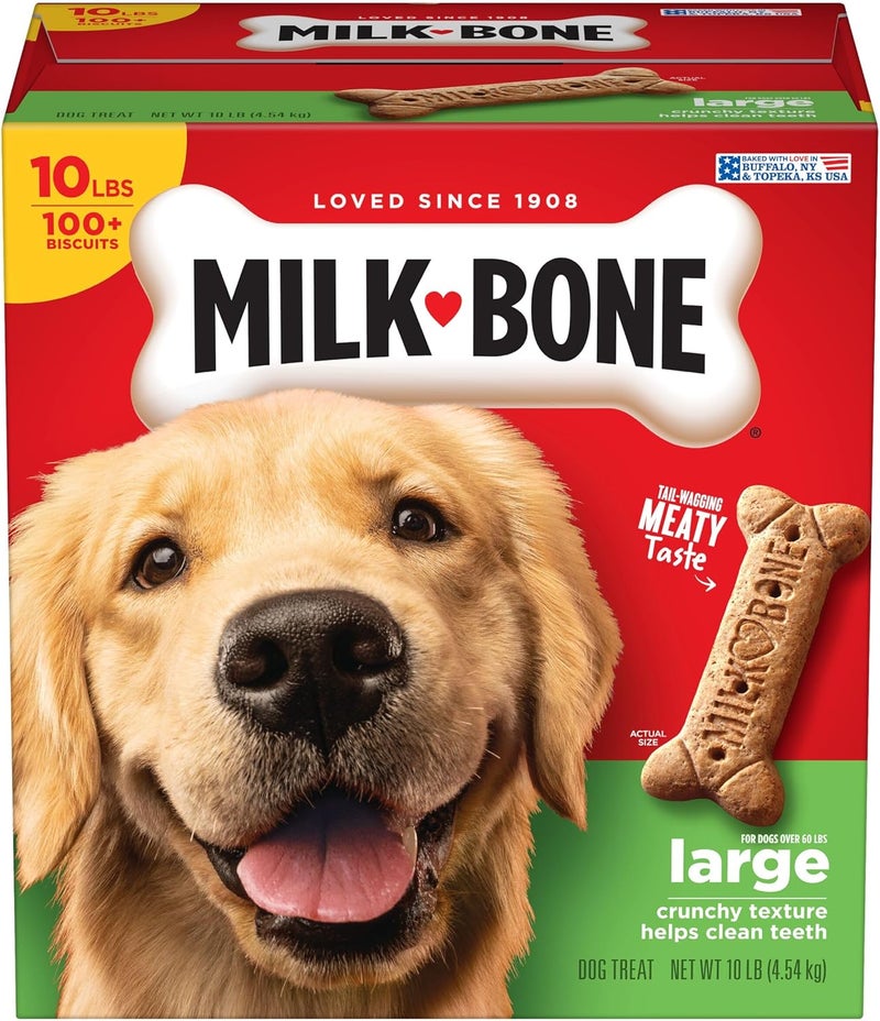 Milk-Bone Original Dog Treats for Large Dogs, 10 Pound Box - Crunchy Biscuits for Dental Health - Image 1
