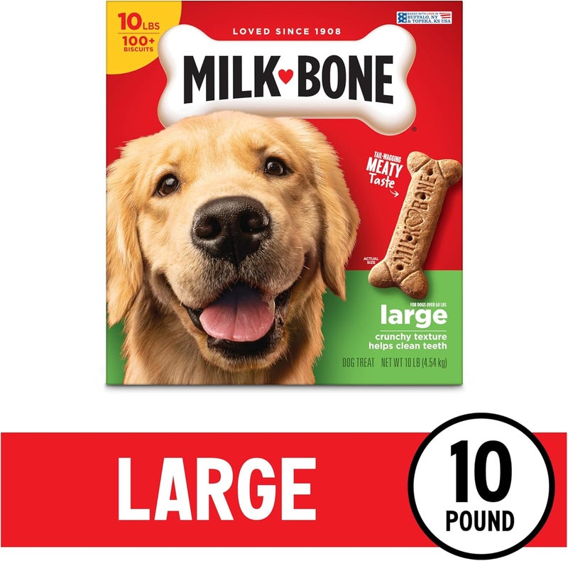 Milk-Bone Original Dog Treats for Large Dogs, 10 Pound Box - Crunchy Biscuits for Dental Health - Image 2