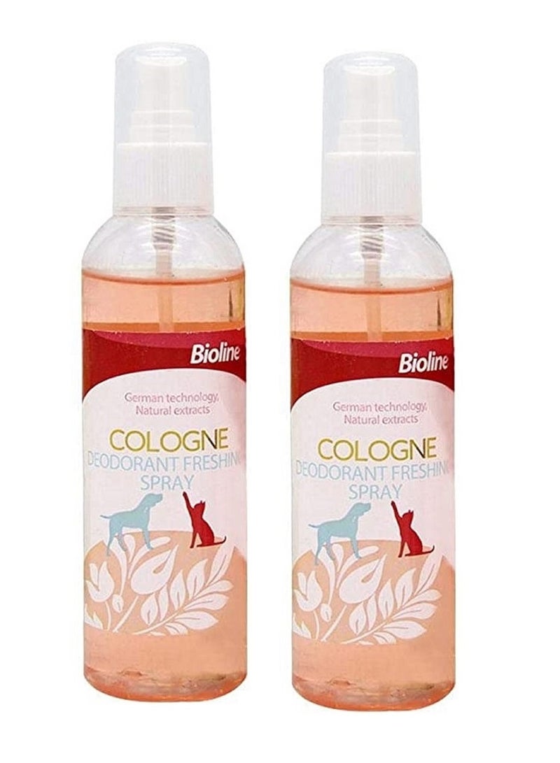 Bioline بخاخ مزيل العرق كولونيا منعش يزيل الروائح الكريهة للقطط والكلاب 2X207 مل