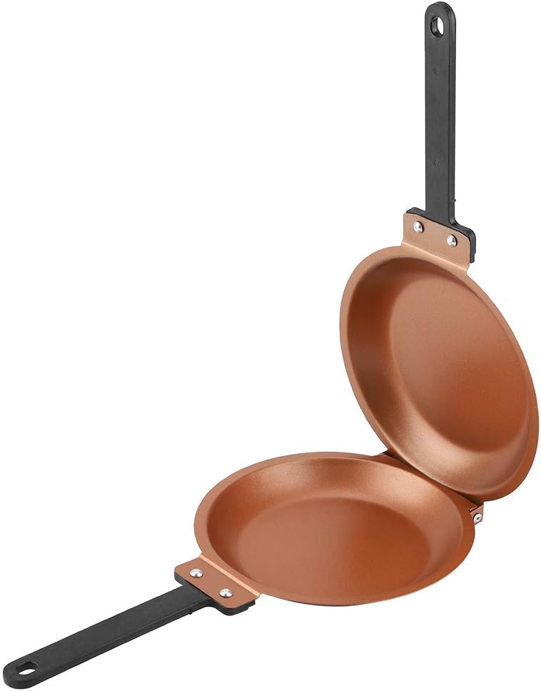 klarako Double Side Frying Pan, Non-stick Frying Pan with Double-sided Flip Design Fried Egg Pancake Pan for Kitchen - Image 1