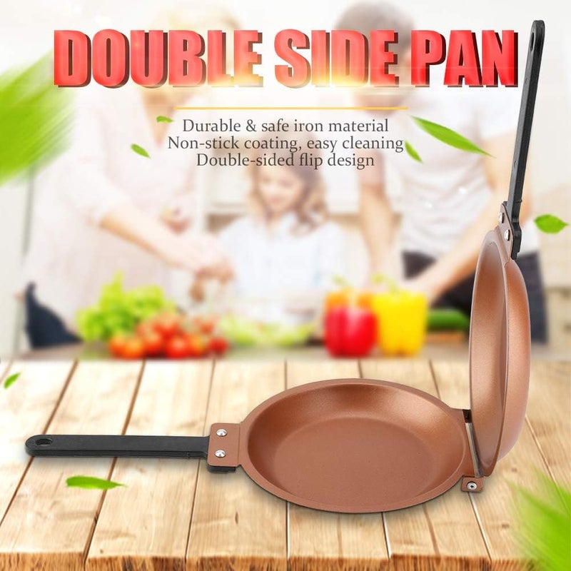 klarako Double Side Frying Pan, Non-stick Frying Pan with Double-sided Flip Design Fried Egg Pancake Pan for Kitchen - Image 4
