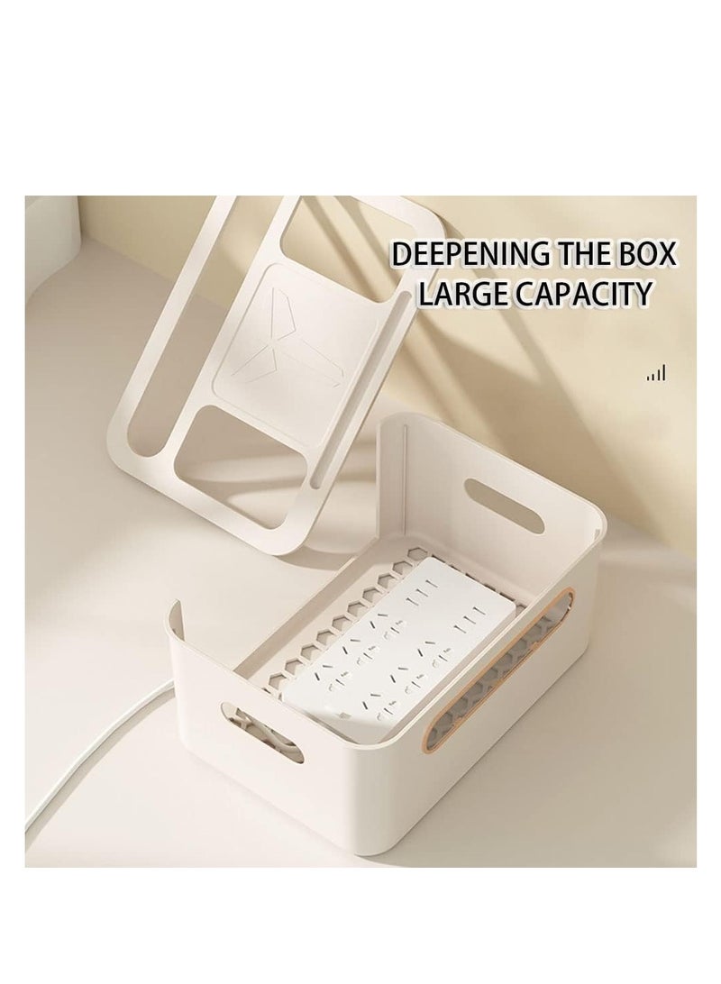 WiFi Router Storage Box，Hider Cord Management Container，Multi Function Cable Storage Box，Practical Router Box Set Top Box，for Home Office Router Cable WiFi Router (3 Layers, Apricot)  - Image 4