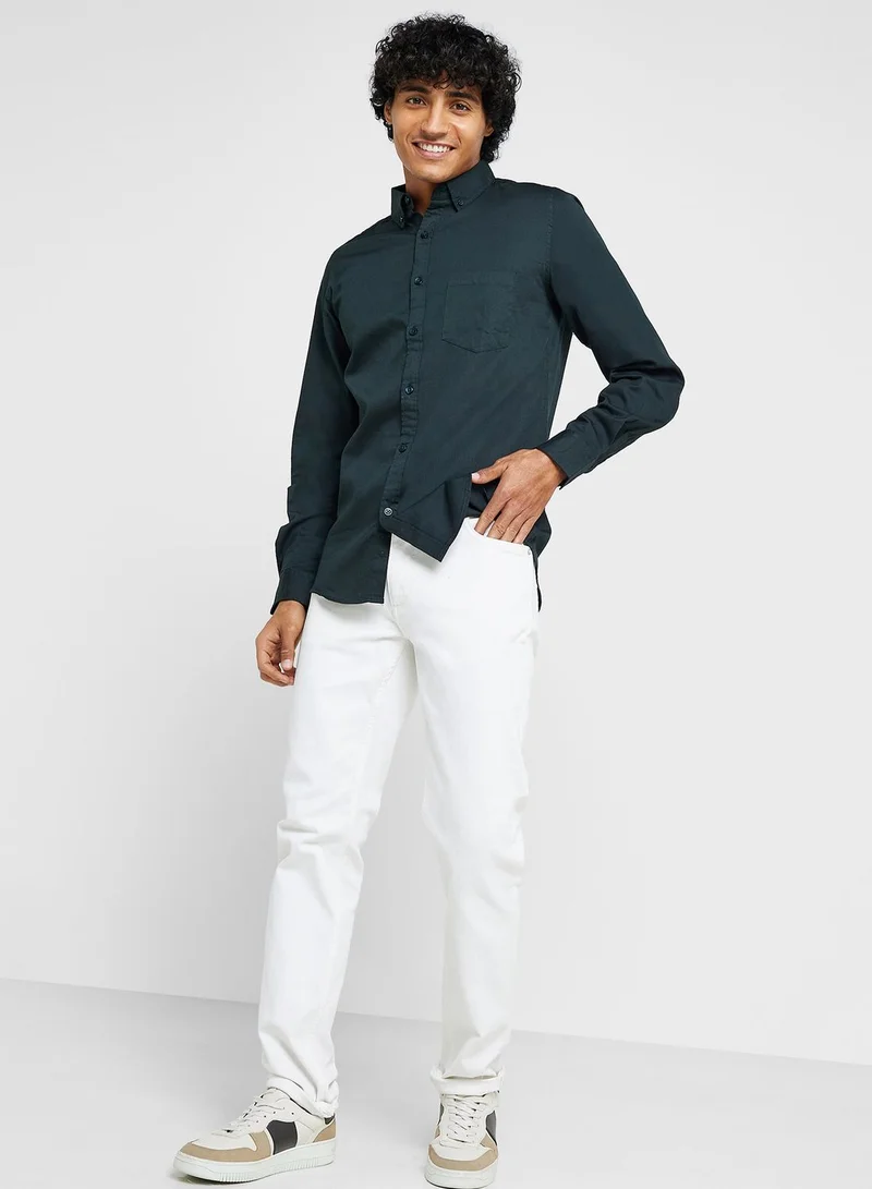 سفنتي فايف Pure Cotton Casual Double Pocket Shirt