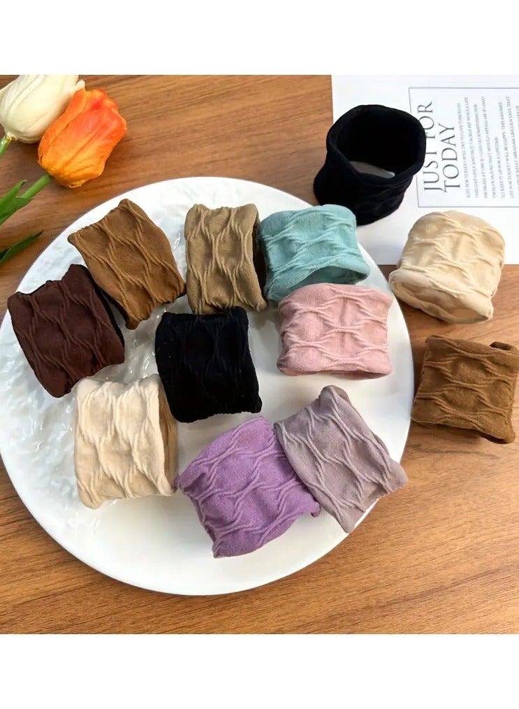 يوكانبي مجموعة XUANLONG 2024: ربطات شعر من قماش ناعم ومرن - أشرطة مطاطية عريضة وسميكة غير قابلة للانزلاق بألوان متنوعة للنساء | ربطات شعر أنيقة بلون واحد بنمط بوهو مع نقوش زهرية، وإكسسوارات شعر - Image 5