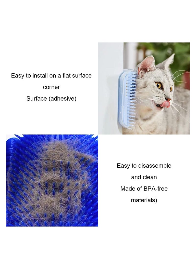 Royal Polar - ROYALPOLAR 2Pack Cat Self Groomer, Soft Cat Face Massager with Catnip Pouch, Cat Grooming Brushes Comfort Cat Rubbing Post Cozy Wall Corner Scratcher Comb Cat Corner Face Scratcher (Gray) - Image 1
